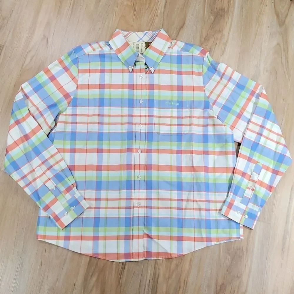 🔺️NWT Rockies Multicolored Checkered Long Sleeve Buttoned Shirt XLarge